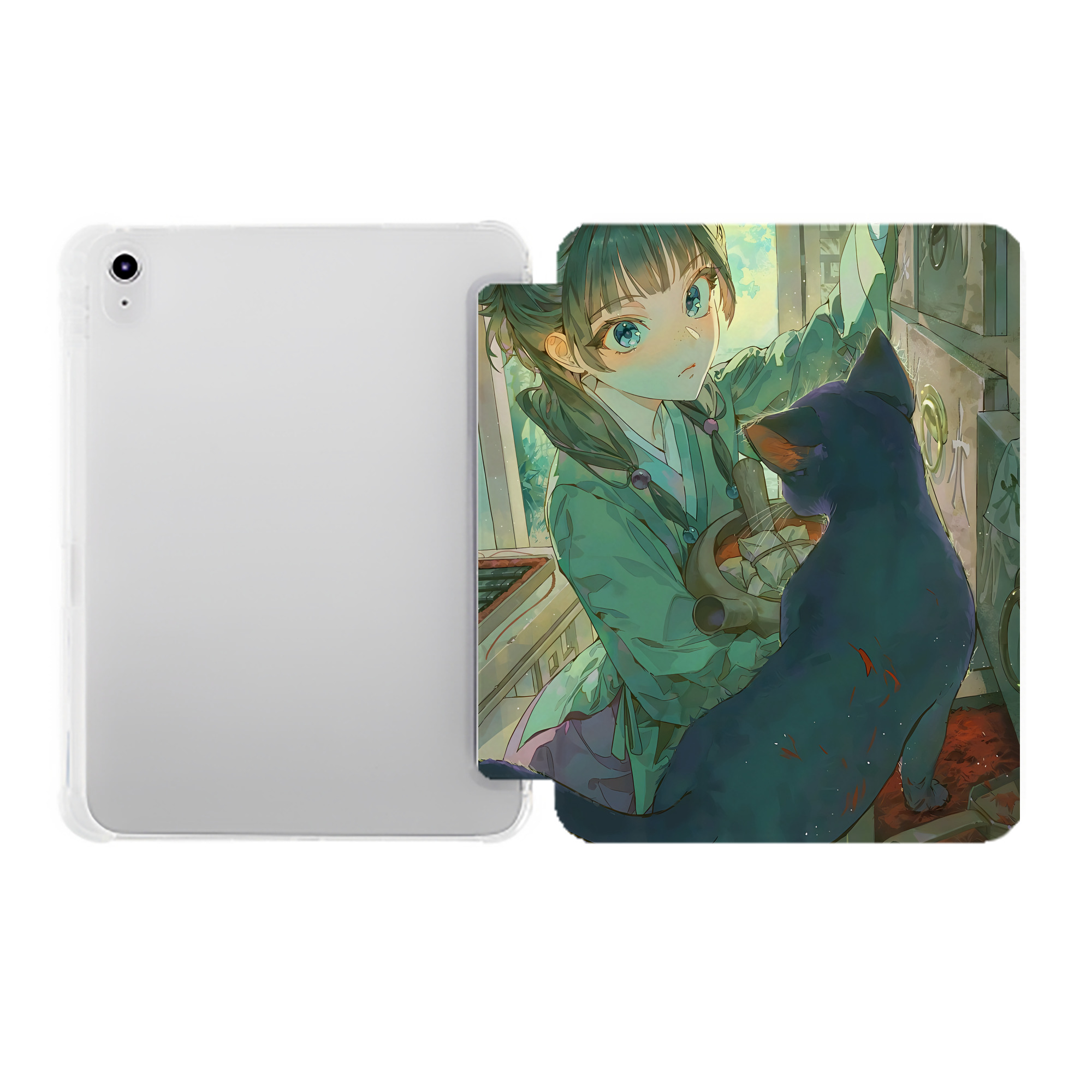 （画像用） 薬屋のひとりごと The Apothecary Diaries IPad ケース ペン収納付き 三つ折りスタンド PUレザー×シリコン 対応機種9.5/10.5/10.9インチ